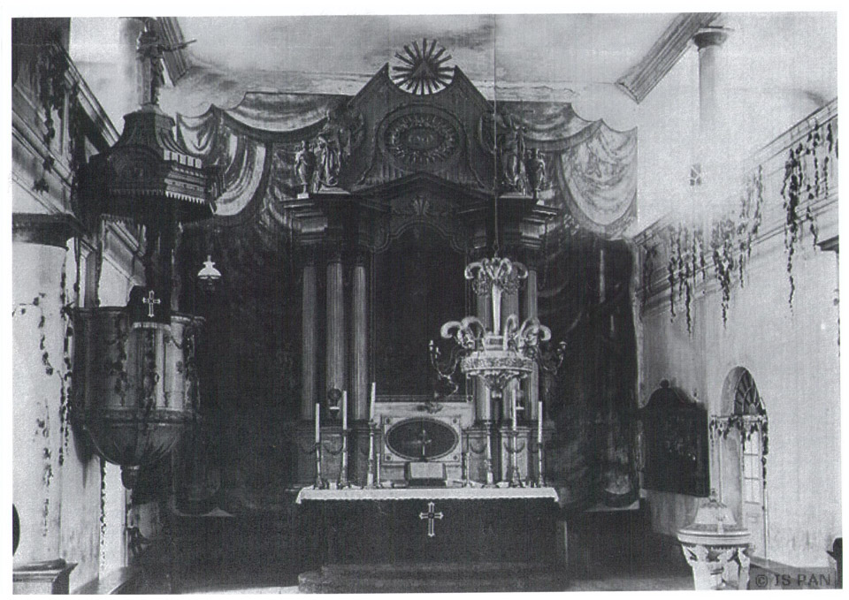 Ołtarz w Wielbarku na początku XX wieku