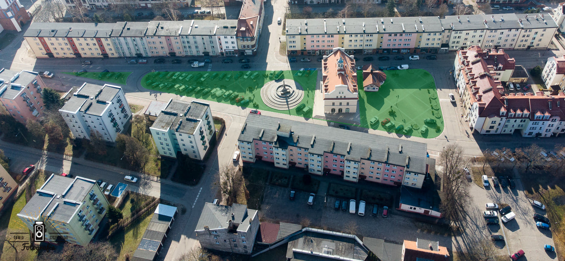 Plac Tysiąclecia - propozycja usunięcia miejsc parkingowych. Foto: Dawid Szczygielski